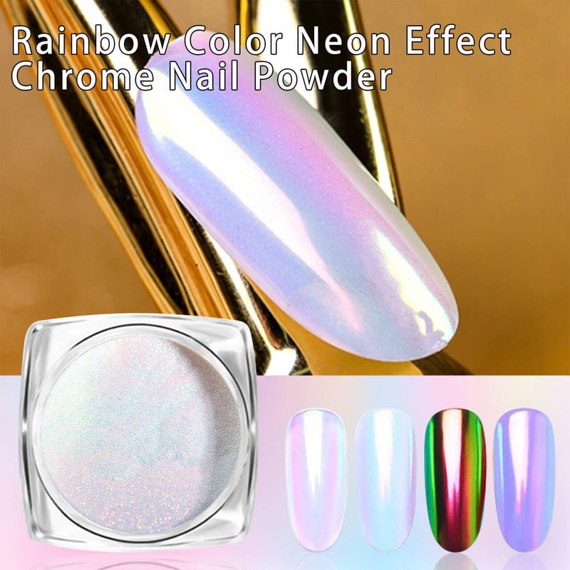 Vonrui 1 Box Holographic Nail Glitter Powder Rainbow Color Neon Effect Nail Art Flakes Decoration Chrome Nail Powder Dust Tip Manicure - Image 3